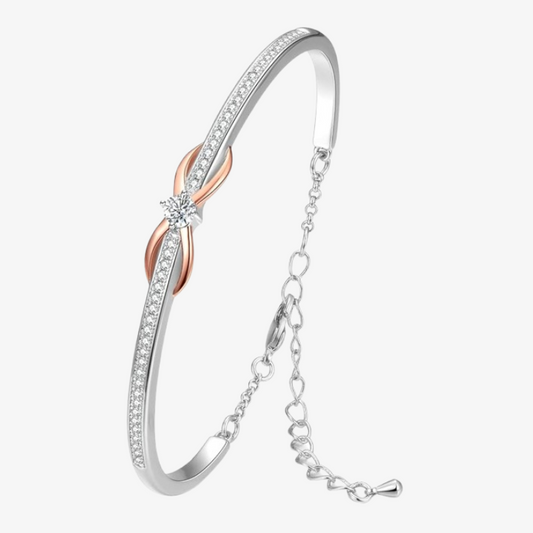 18K White Gold Plated White Infinity Bracelets for Womens