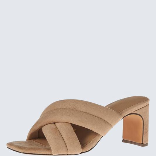 Women's Memory Foam Crossover Heeled Sandals