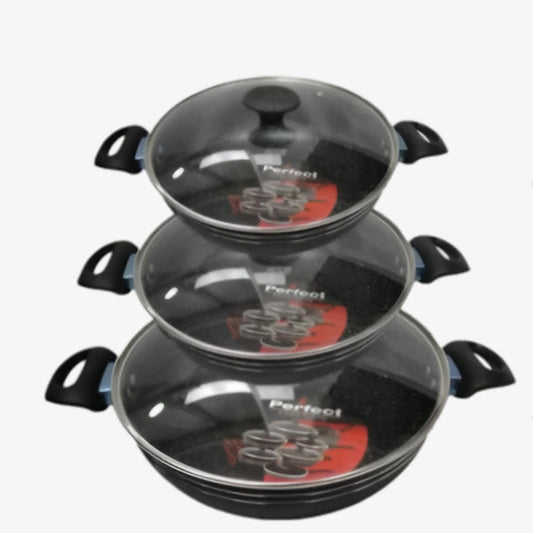 3 Piece Karahi Pan Set 26-30 cm