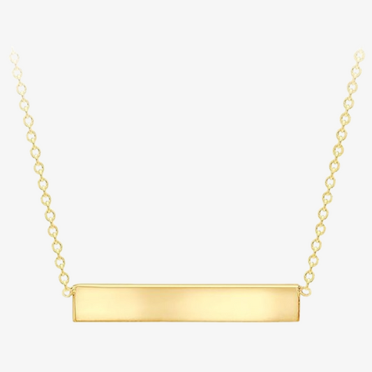 Gold Gilded Horizontal Bar  Necklace