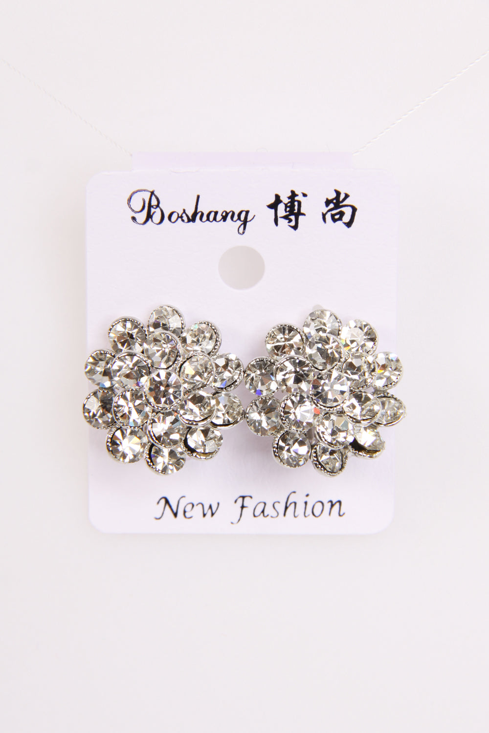 Round Floral Diamond Earrings Women