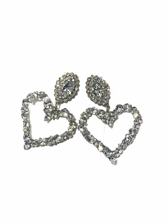 Diamante Heart Earrings