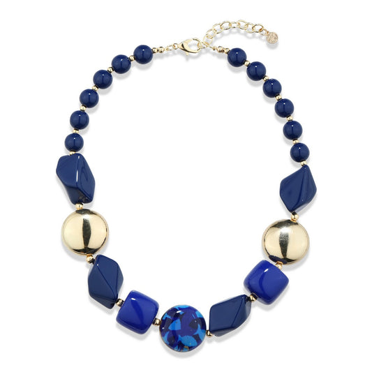 Blue Petal Charm Necklace