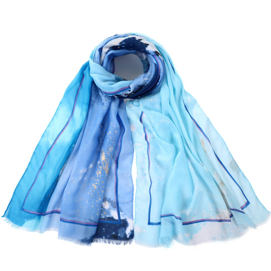 2 Shades Of Blue Cotton Scarf