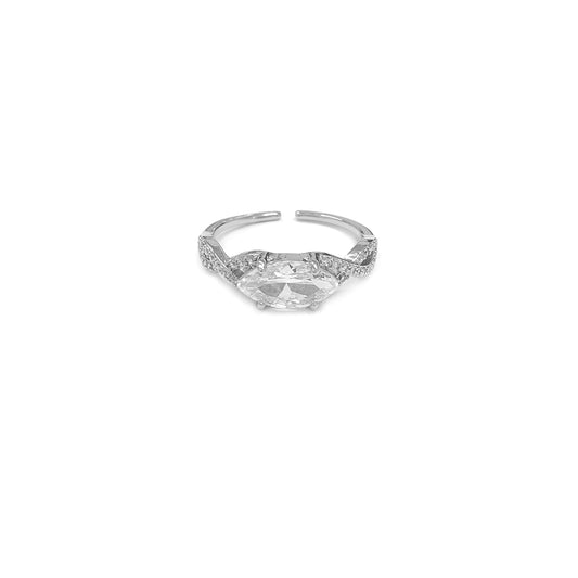 Adjustable Marquise Cut Silvery Ring