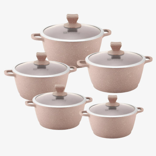 Nea Marbell 5pc Diecast Stockpot Set Marfil