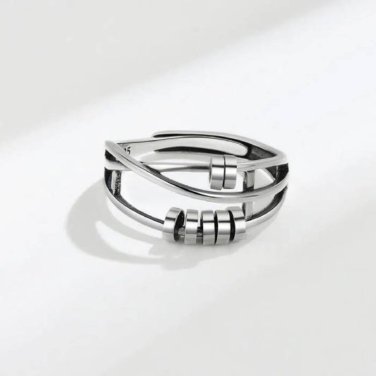Stainless Steel Spinner Anxiety Ring for Women – Aesthetic Stress Relief Jewelry