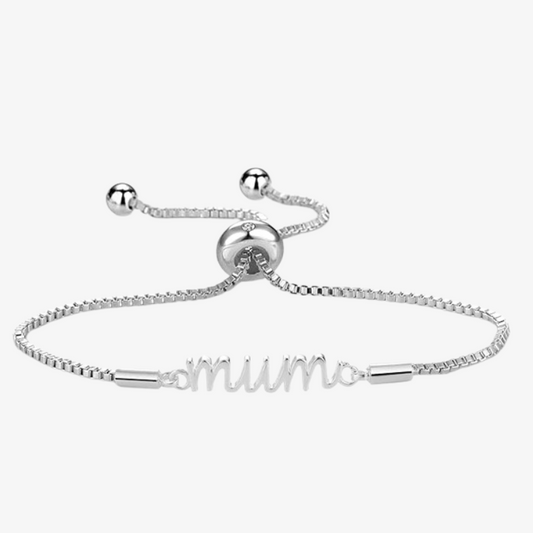 Silver Plated Mum Bracelet Created with Zircondia Crystals