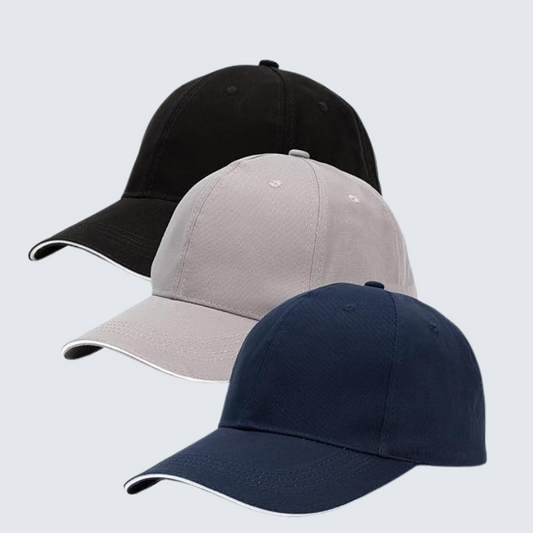 3-Pack Cotton Baseball Caps for Men