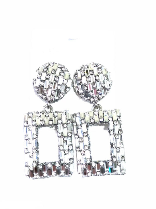 Round & Square Diamante Earrings