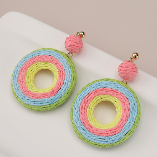 Bohemian Style Woven Hoop Earrings