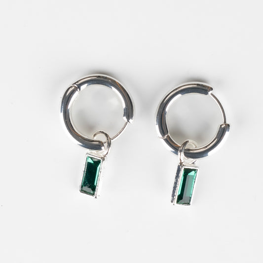Dangling Green Stone Earrings