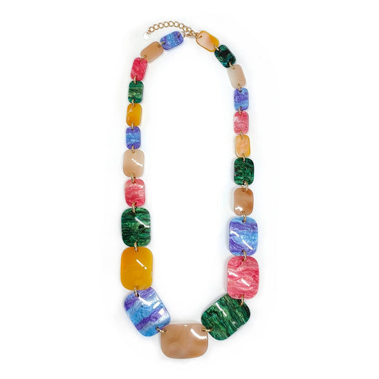 3D Rectangles In A Chain Necklace