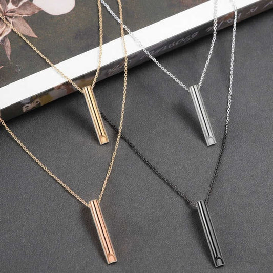 Women's Stainless Steel Whistle Necklace – Stress Relief & Mindful Breathing Jewelry Gift