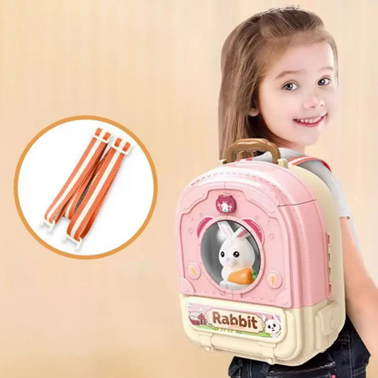 Pet Care Toy Kit with Rabbit & Backpack – Kids’ Toy Play Set with Backpack