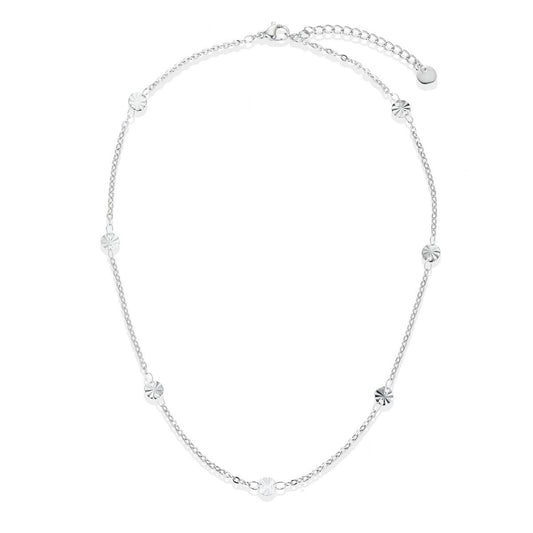 Silver Petal Statement Necklace