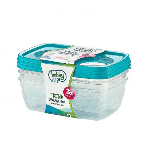 3-Pack Food Storage Containers – 1.2L Airtight, BPA-Free Kitchen Tubs