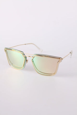 Metal Square Colored Lense Sunglasses