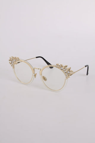 Cat Eye with Diamante Detailed Edges Sunglasses