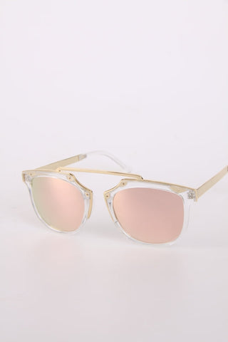 Double Brow Light Metal Frame Sunglasses