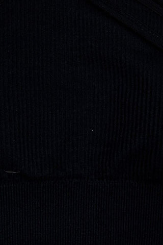 Plain One Shoulder Seamless Ribbed Nylon Bra