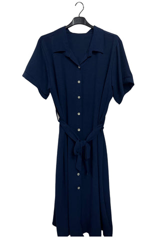 Plain Belted With A Tie-Up Design Dress