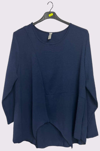 Plain Asymmetrical Oversized Top