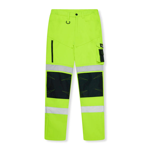 Men's Hi Vis Softshell Holster Pockets Workwear Trousers