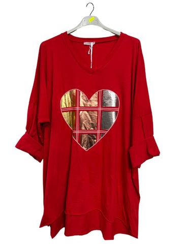 Heart Print Cotton Top