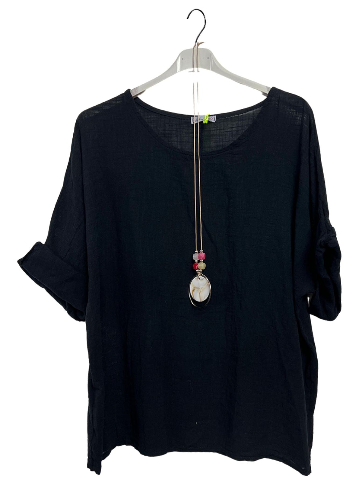 Plain Necklace Cotton Top