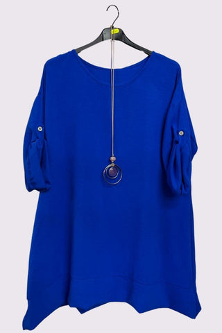Plain Textured Button Up Seleeves Top