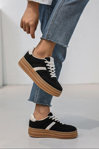 Two Tone Lace Up Sneakers