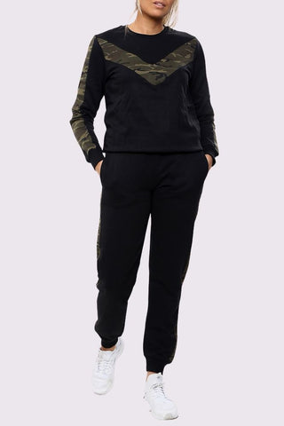 Camouflage Print Side Panel Loungewear