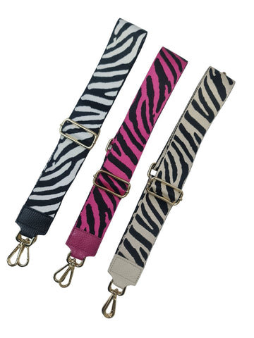 Zebra Pattern Strap Buckle Belt