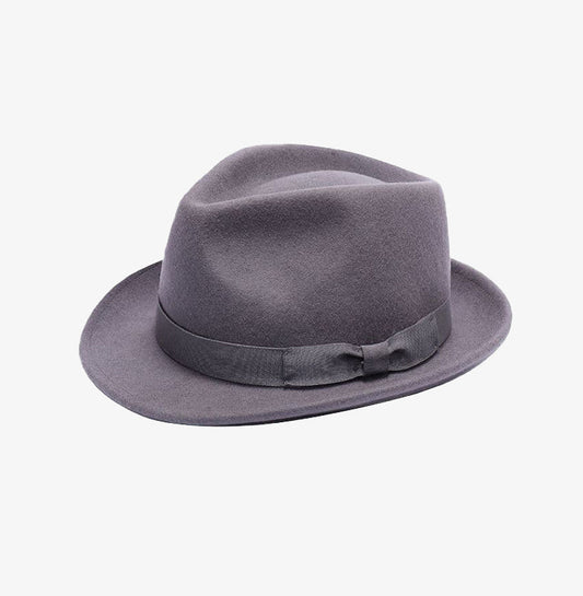 Grey Wool Trilby Hat
