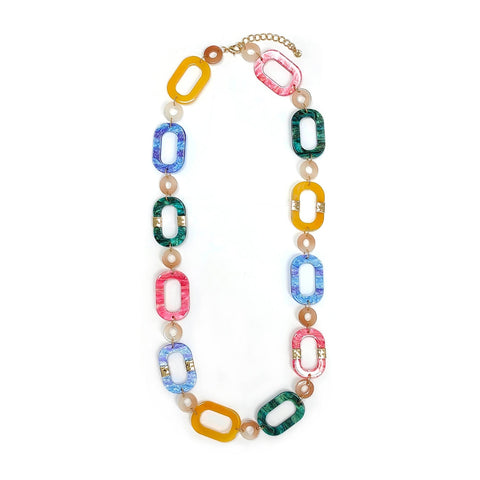 Hallow Ovals In Chain Necklace