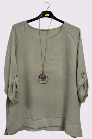 Plain Textured Side Slits Top