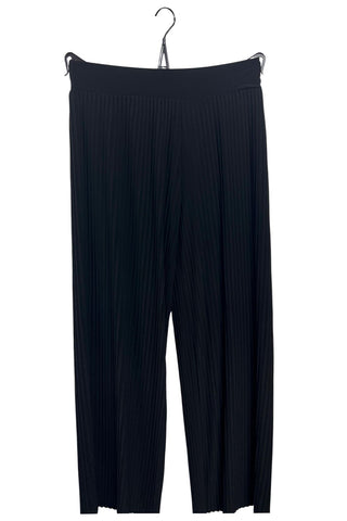 Pleated Elasticated Waistband Wide Leg Trousers