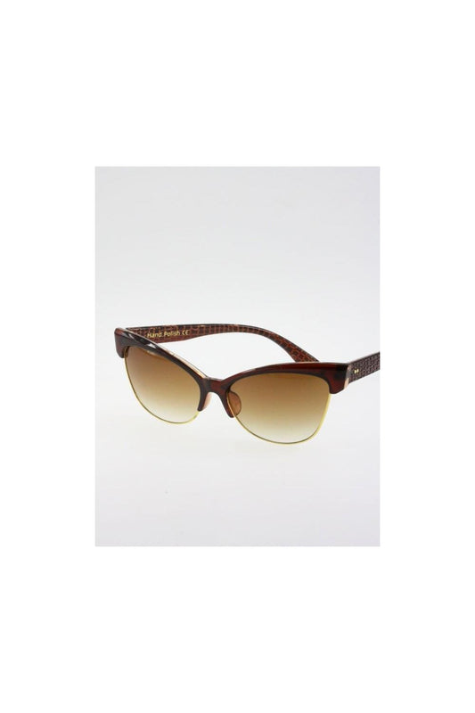 Textured Faux Leather Arm Tinted Lense Sunglasses 2