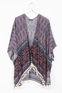 Paisley Print Tassel Trim Kimono