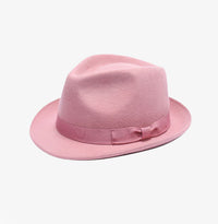 Pink Wool Trilby Hat