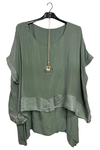 Plain Layered Hem With A Sheer Top