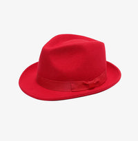 Red Wool Trilby Hat