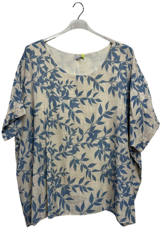 Leaf Print Tunic Cotton Top