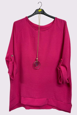 Plain Textured Side Slits Top