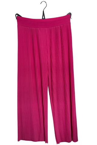 Pleated Elasticated Waistband Wide Leg Trousers