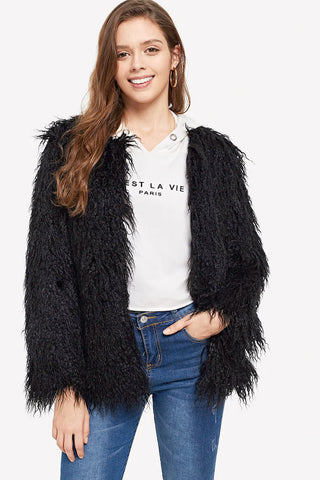 Mongolian Faux Fur Jacket Coat