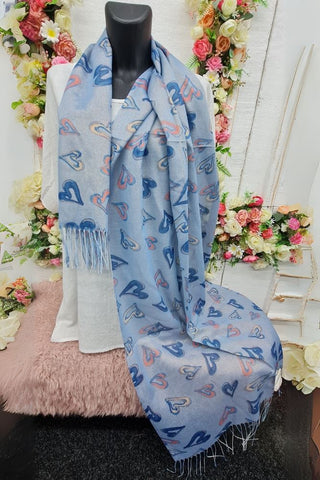 Heart Print Tassel Scarves