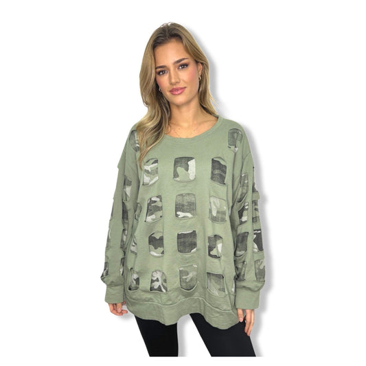 Double Layered Camouflage Sweatshirt