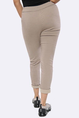 Plain Glitter Drawstring Trouser